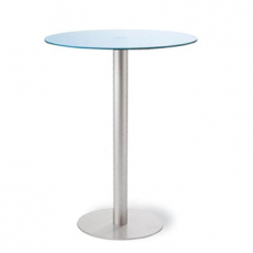 Glass-topped high table High tech, Ø 70 cm