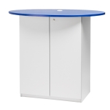 PC-Möbel Design S, lichtgrau/blau