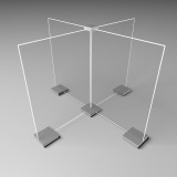 Acrylschutzscheibe für Tisch rund (4 Personen)